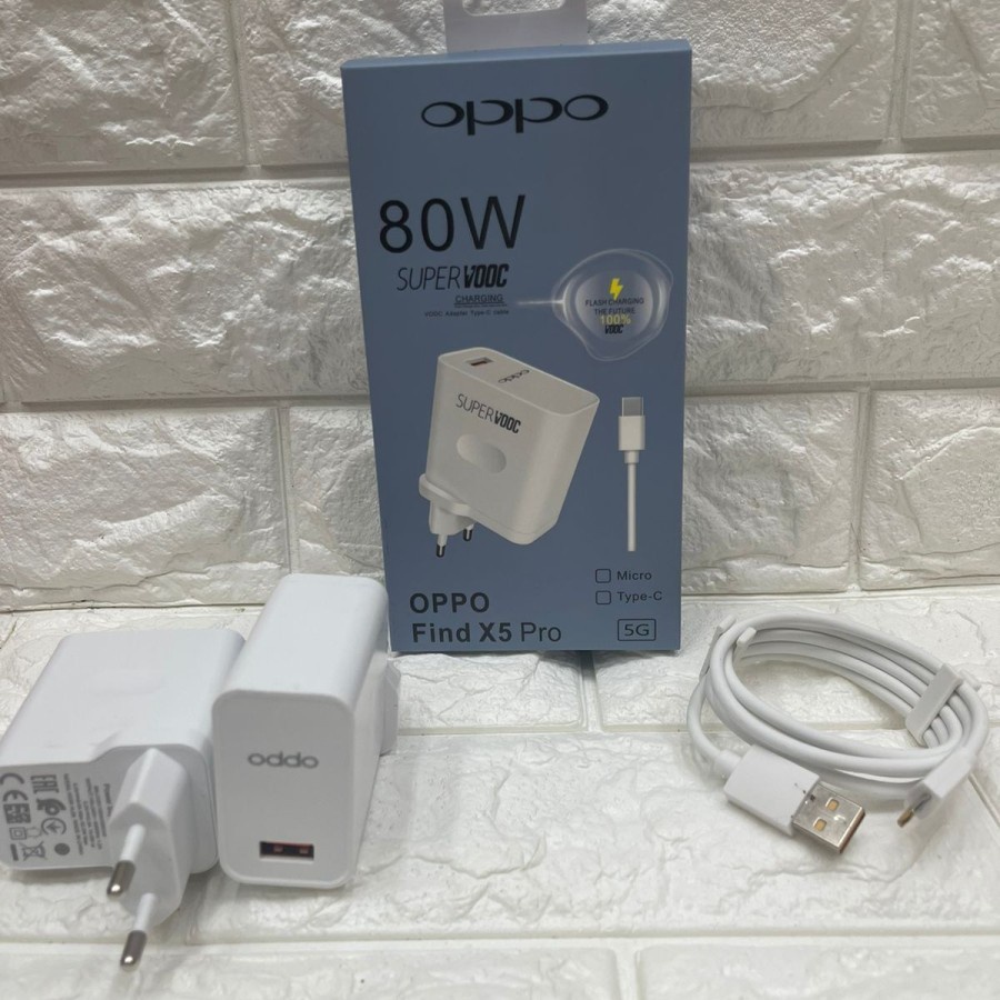 CHARGER CASAN TC CARGER OPPO Find X5 / 5Pro 80W SUPER VOOC FAST CHARGING OPPO MICRO DAN TYPE-C BY.SULTAN