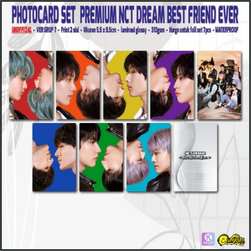 Photocard Unofficil Premium NCT DREAM Best Friend Ever / print 2 sisi laminasi glossy / anti air / isi 7 pcs