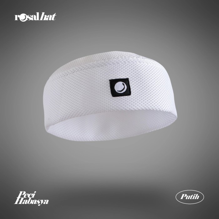 PECI HABASYA ROSALHAT PECI ROSAL SONGKOK HAJI PECI PRIA TOPI DEWASA - Putih (F6O2) Original Polos Mo