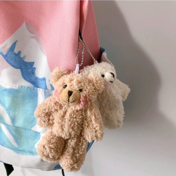 Best Seller Korean Bear Plush Keychain / Gantungan Tas Kunci Boneka Beruang Lucu