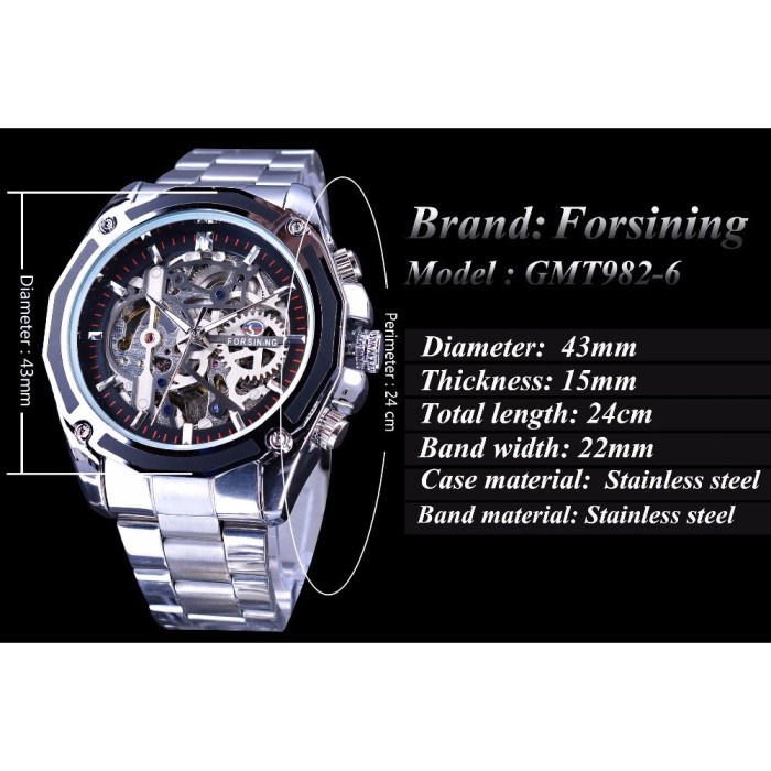 Jam Tangan Pria Original Forsining Mekanik Otomatis Bisnis Sporty