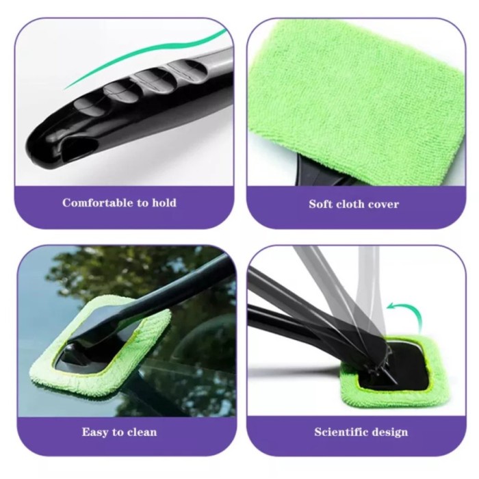 FMFIT car windshield cleaner brush kit Tongkat Sikat Lap Pembersih Kaca Mobi