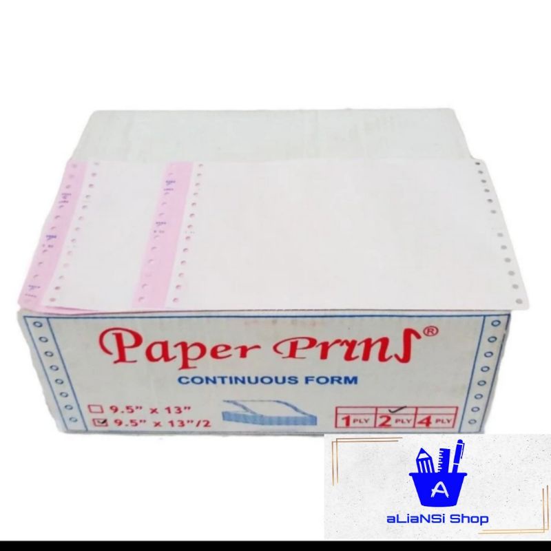 

Continuous Form 9,5" x 13"/2 (2 PLY) bagi 2 - merk PAPERPRYNS