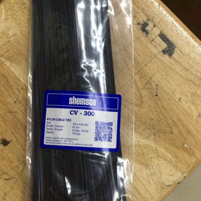 

Terlaris Kabel Ties 30Cm 4,8Mm/Ties 300Cm 4,8Mm Putih / Hitam Shemsco