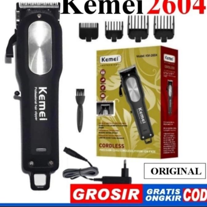 Alat Cukur Rambut Cas Hair Clipper Rechargeable Kemei Km 2604 Original Leniga12