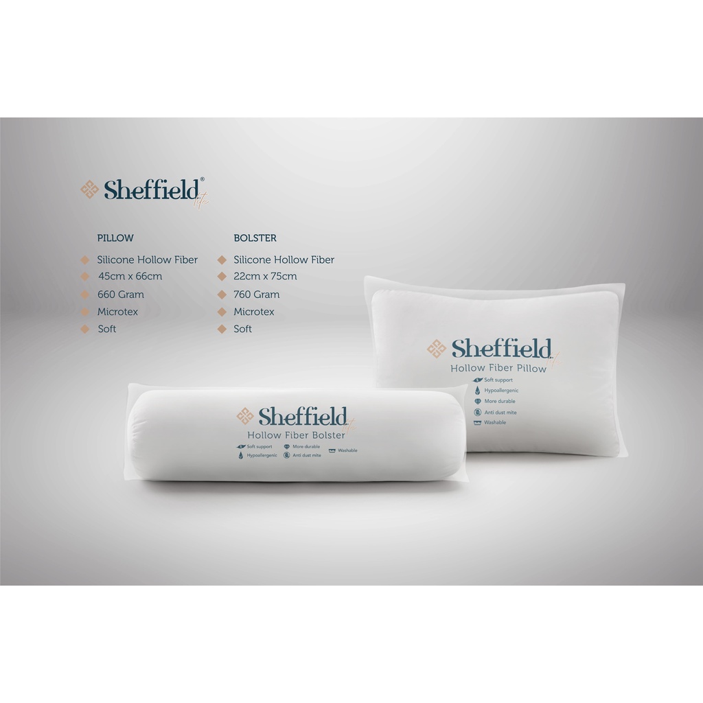 SHEFFIELD Paket Lite 1 Bantal 1 Guling Silikon Hollow Fiber