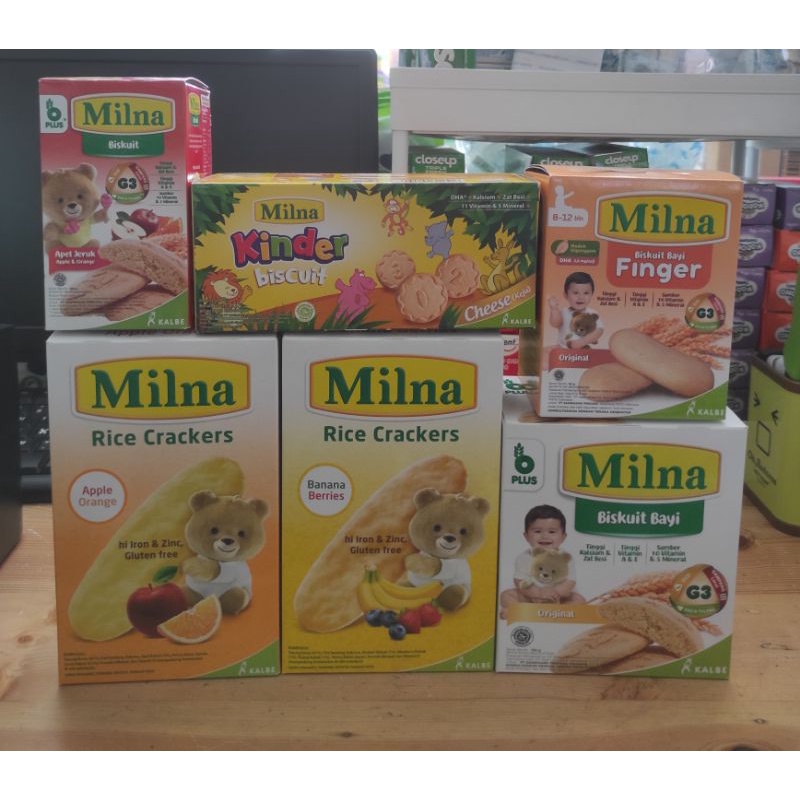 Milna Biskuit Bayi untuk usia 6+ bulan dan  8-12 bulan