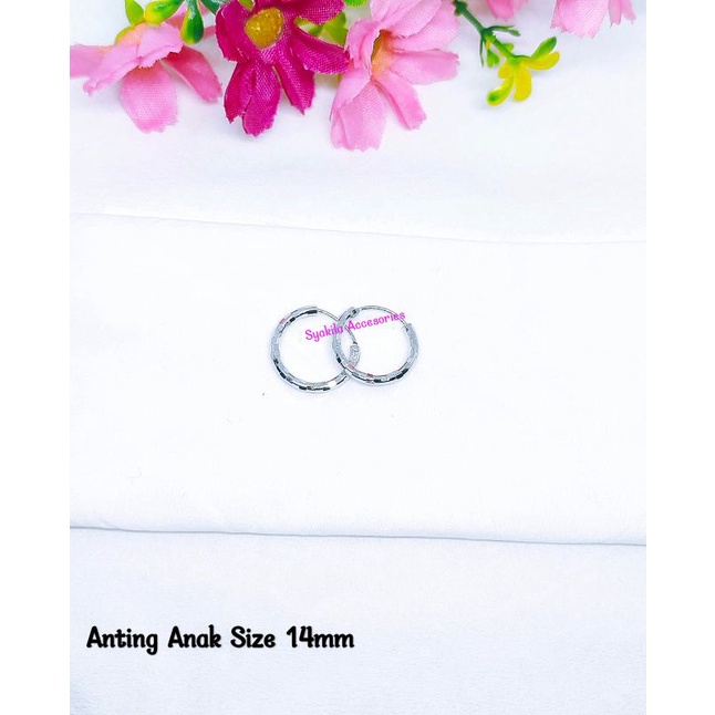 ANTING GIPSI TITANIUM SILVERANRING BULAT UKIR ANTING DEWASA ANTING PEREMPUAN ANTING ANAK