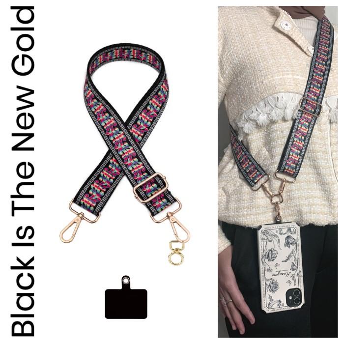 Tali Kalung Gantungan Hp Aestetic Hitam Putih Lanyard Hstetic