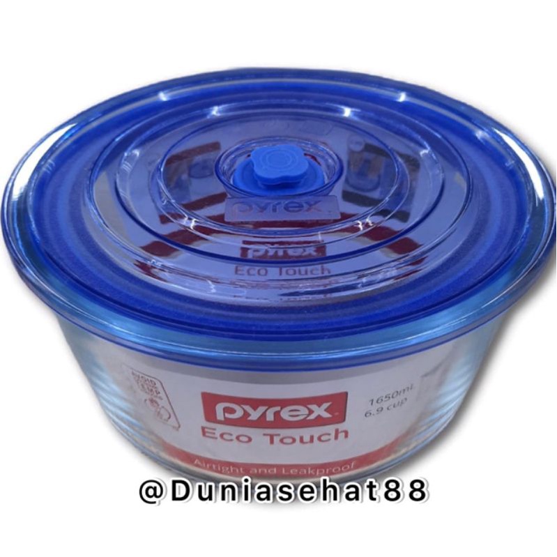 PROMO PYREX ECO TOUCH ROUND 1650 ML Wadah kaca tahan panas  Microwave - TERMURAH  