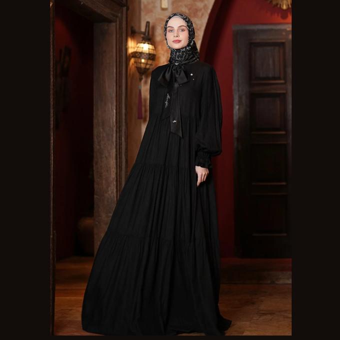 Dress Muslim Mandjha Ivan Gunawan - Precious Black | Abaya gamis