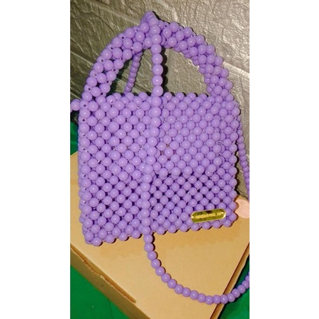 purple pearl bag/ tas manik-manik
