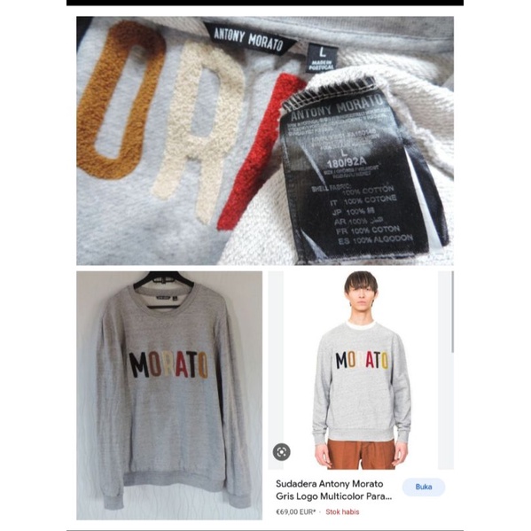 Sweater Crewneck Antony Morato Multicolor Embroidery Sweatshirt Second Branded