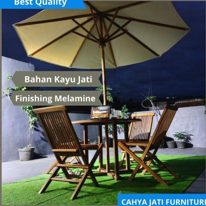 Sale - Set Meja Payung Cafe Outdoor Jati Tenda Payung Taman Resto