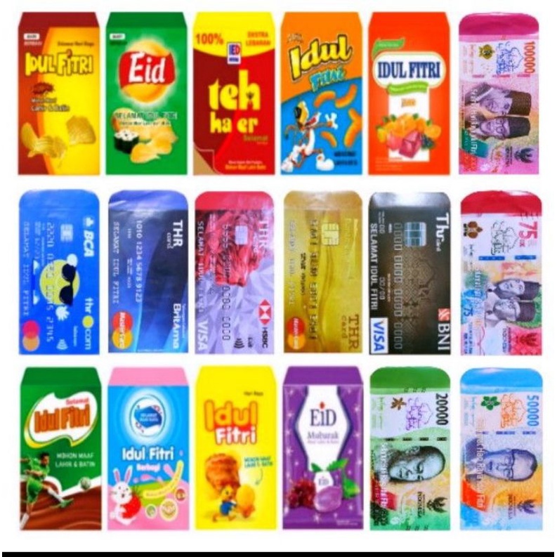 

100 Lembar Amplop Lebaran THR Snack ATM Uang