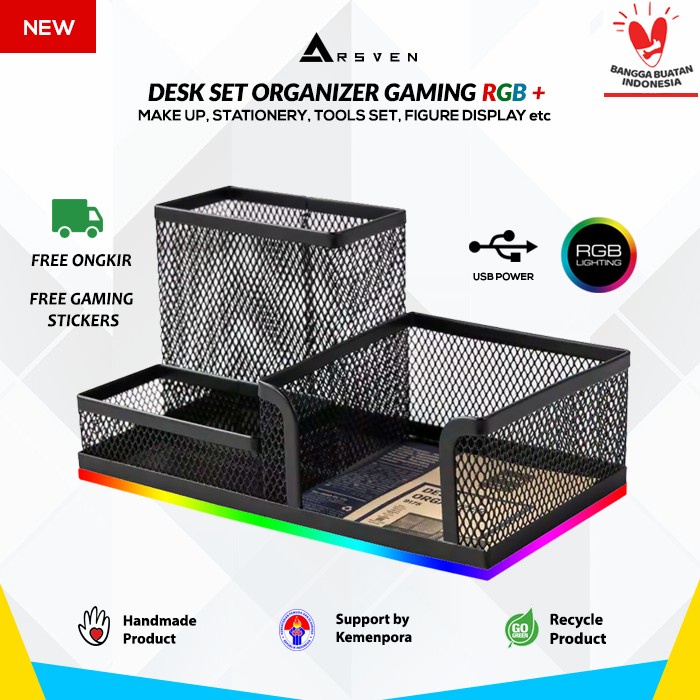 

Terlaris Stand Rak Desk Gaming Organizer Rgb/Alat Tulis Desk Stationary Diy