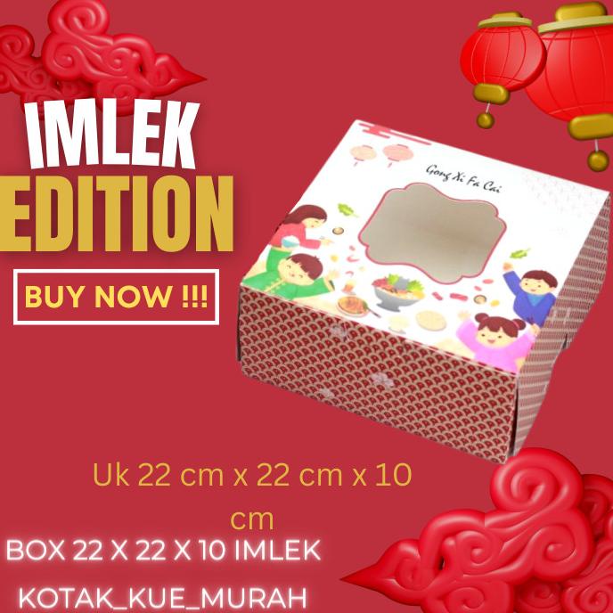 

salle Box Cantik 22 x 22 x 10 Box Cake Lapis Legit Bakpau Imlek New Motif