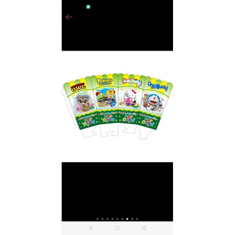 

100 lembar kertas pop corn ukuran 8x14 cm gambar cerah