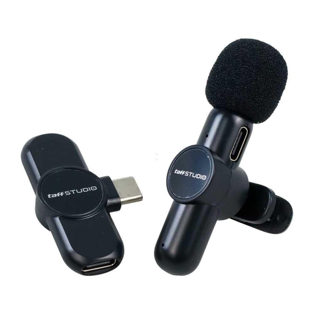 TaffSTUDIO Wireless Lavalier Lapel Microphone Vlogger USB Type C A85