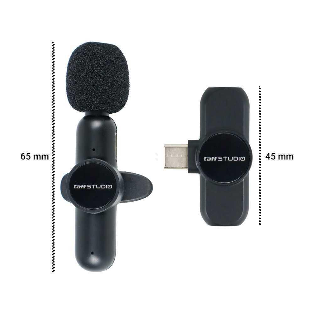 TaffSTUDIO Wireless Lavalier Lapel Microphone Vlogger USB Type C A85