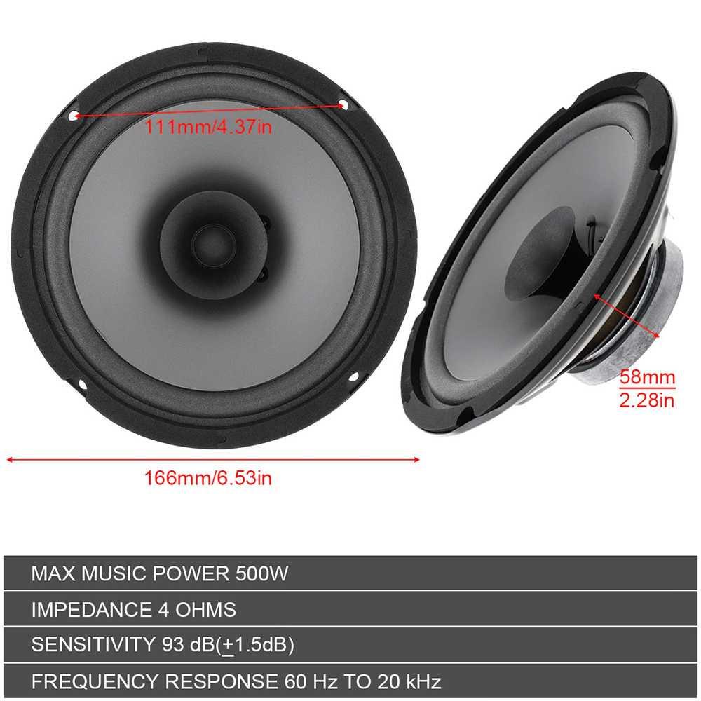 Pcinener Speaker Mobil HiFi 6.5 Inch 500W 1 PCS - TS-601 Mobil Pintu Subwoofer Karet Pintu Mobil Bass Subwoofer Mobil Speaker Mobil Karpet Mobil Avanza Speaker Subwoofer Tweeter Mobil Speaker Pintu Mobil Legacy Speaker Aktif Mobil Speker Mobil Subwofer