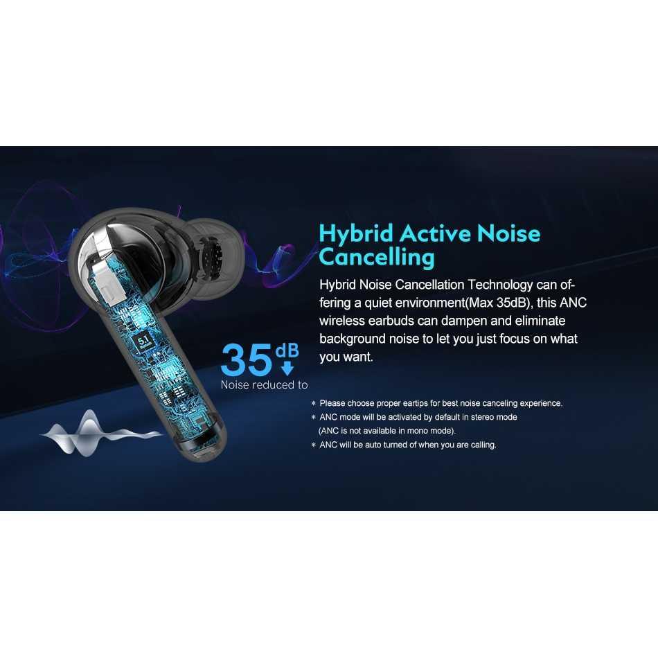 QCY TWS Bluetooth Earphone ANC with Charging Case CY-HT03