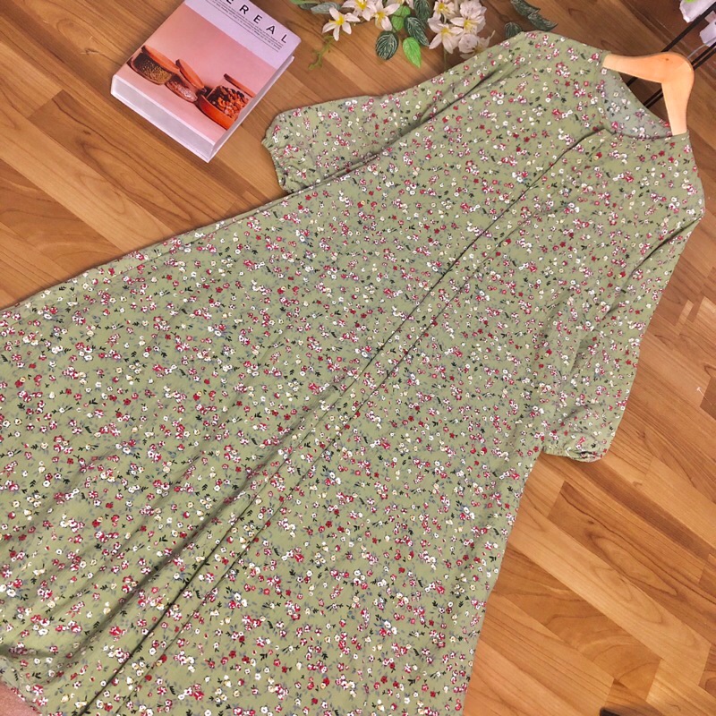 Terbaru ✨ Dress Syar'I Midi Dress Dres Gamis Midi Crinkle Kringkel Bunga Midi Dress Muslim Wanita Re