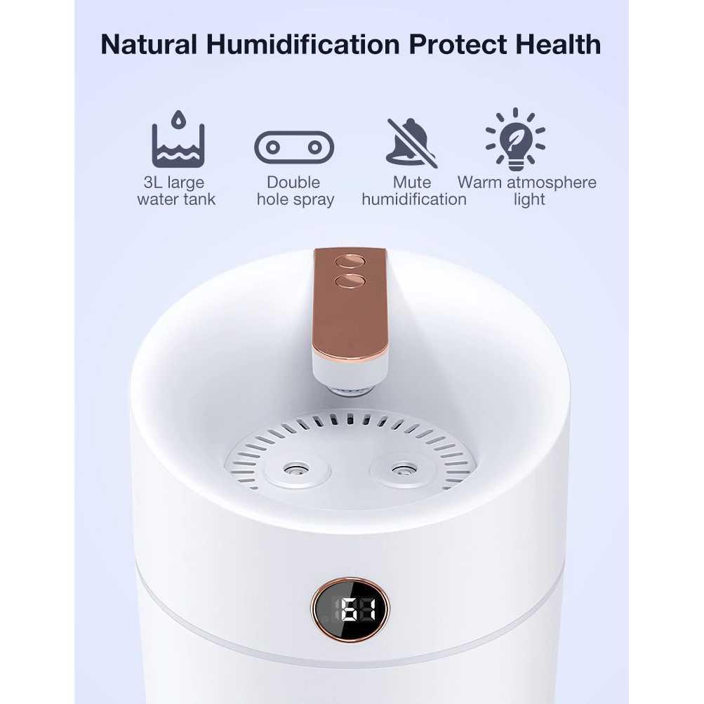 Air Humidifier Aromatherapy Oil Diffuser Double Spray 3L 12 HEAOYE Diffuser Aromatherapy Aromaterapi Humidifier Diffuser Aromaterapi Dehumidifier Diffuser Humidifier Humidifier Diffuser Humidifier Bayi Flu Dan Batuk Air Humidifier Aromatherapy Difuser Hum