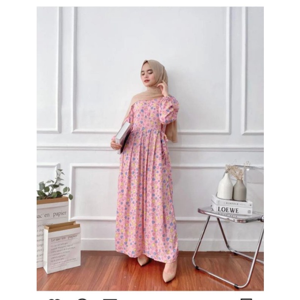 GAMIS MILEA SAKU DEPAN DRESS WANITA BUSUI RAYON