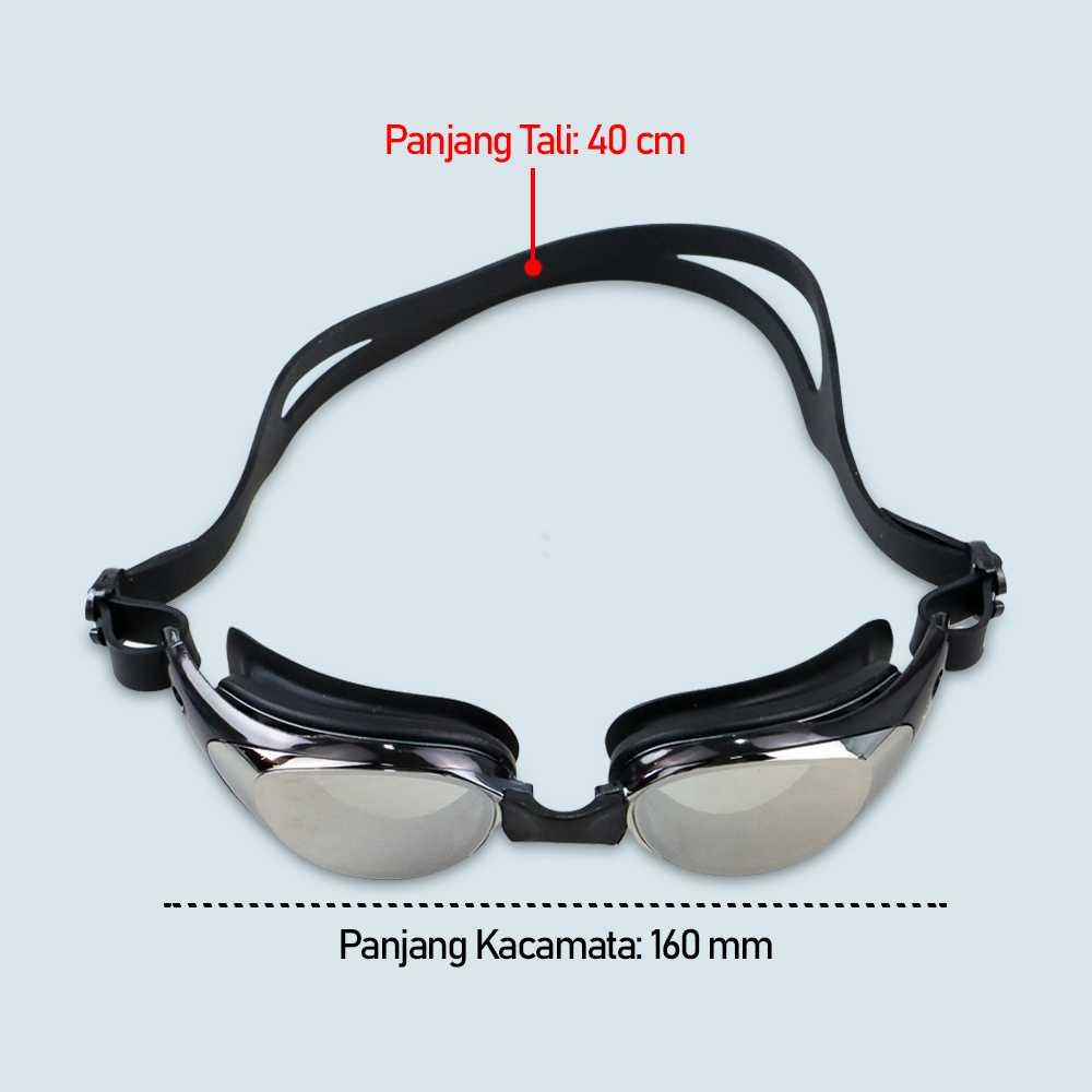 Ruihe Kacamata Renang Coating Mirrored Anti Fog UV Protection H6100