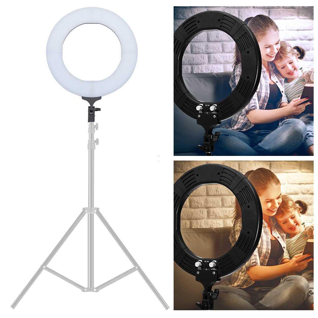 TaffSTUDIO Ring Light LED Kamera DSLR 65W 336 LED 12 Inch Tripod - RL-18