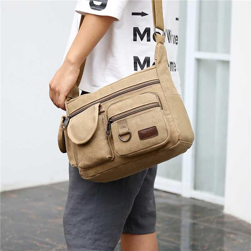 SHENGTIAN Tas Selempang Messenger Bag Bahan Kanvas 109