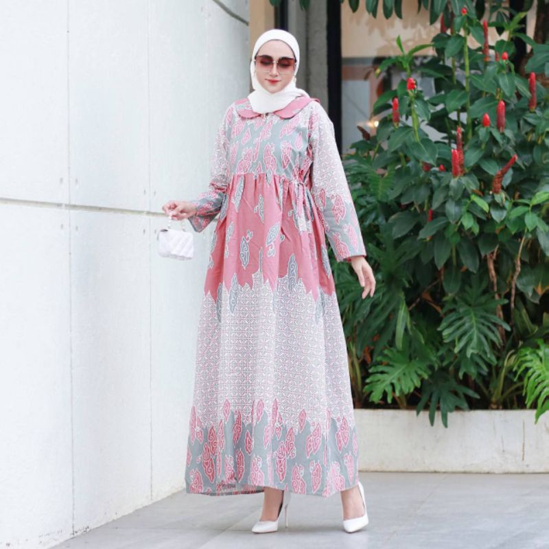 Bebe - Gamis Jumbo Busui Resleting Depan Kekinian LD 120 cm Gamis Wanita Termurah