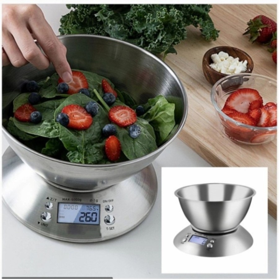 Timbangan Dapur Digital Idealife IL210B 5kg dengan Timer & Bowl