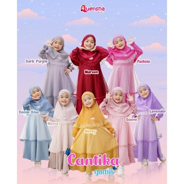 BAJU LEBARAN ANAK GAMIS ANAK CANTIKA KIDS SET BY QUENSHA BAJU LEBARAN 2023 BRANDED EL09I09A82L