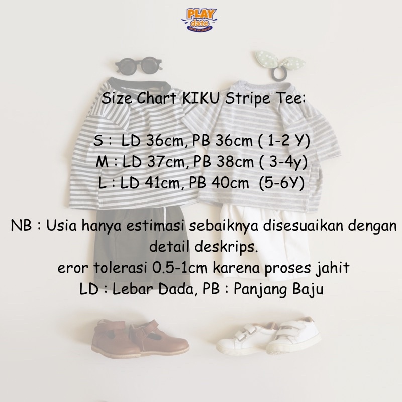 Playdate Baju Tshirt Kaos Korea Basic Oversizeted Oblong Anak Cowo Cewe 1 sampai 6 Tahun Pakaian Bayi Katun