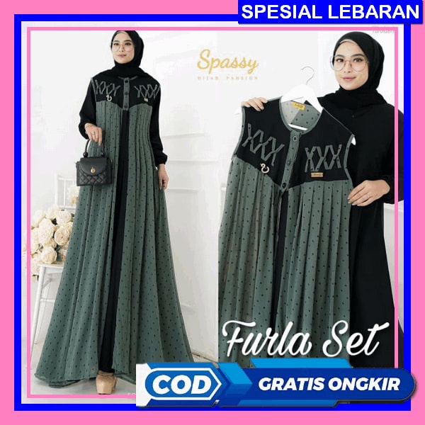 Gamis Lebaran 2023 Model Gamis Terbaru Ansori Dress Wanita Mewah Elegan Kekinian Bahan Ceruty Babydo