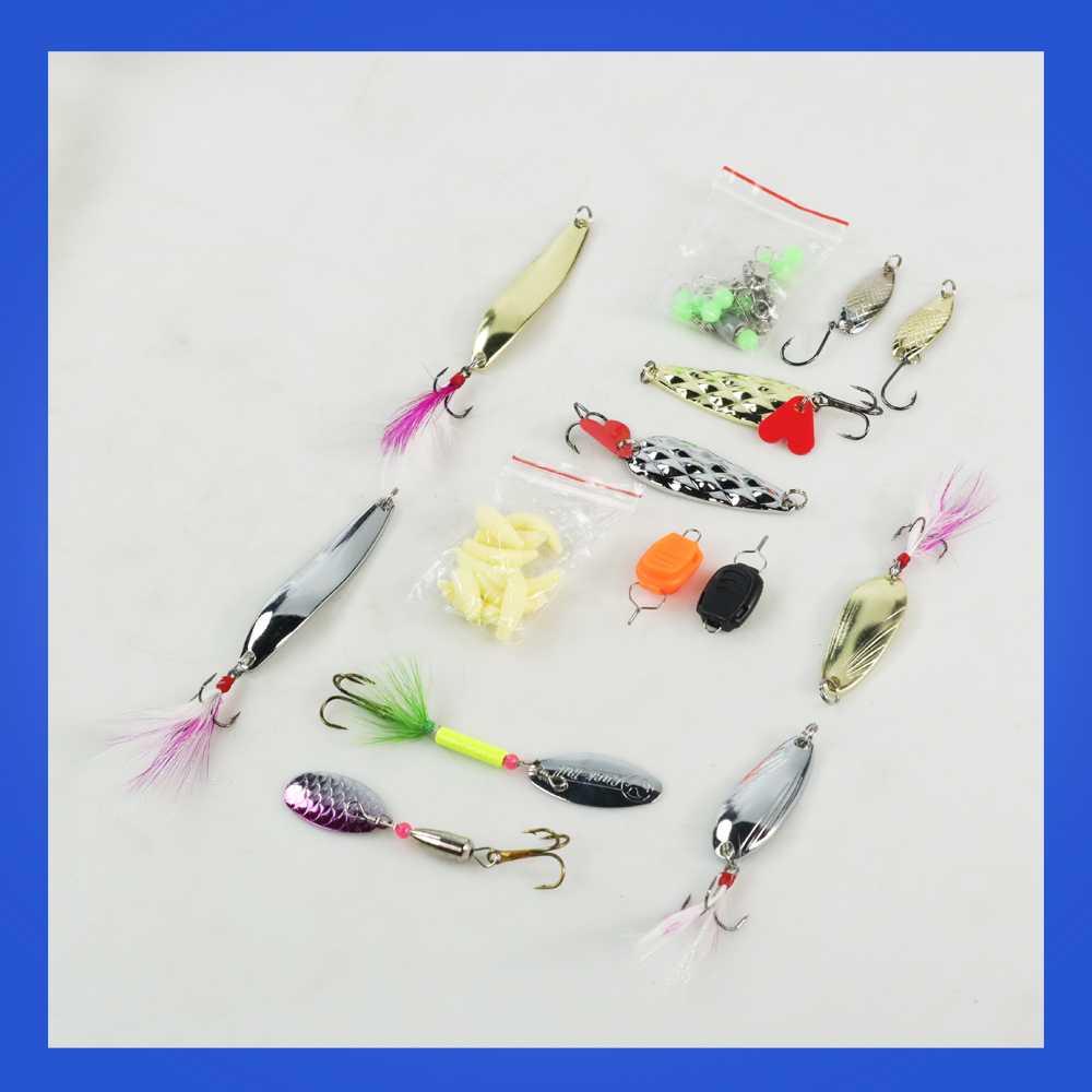 LIXADA Umpan Pancing Ikan Set Fishing Bait Kit 101PCS DWS250-H Umpan Casting Soft Frog Umpan Casting Gabus Toman Spiner Pancing Set Pancing Ikan Umpan Pancing Adunmancing Umpan Ikan Mas Apollo Pancing Casting Umpan Ikan Umpan Casting Toman Umpan Toman