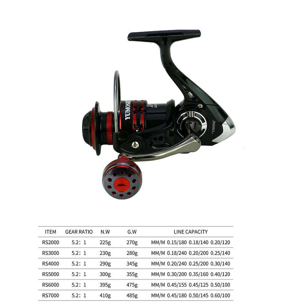 YUMOSHI Reel Pancing Spinning 12 Ball Bearing 5.2:1 RS2000 Pancing Reel Power Handle Ril Pancing Reel Pancing Power Handle Pancing Casting Rell Pancing Power Handle Casting Reel Pancing Mini Reel Casting Reel Baitcasting Real Pancing Power Handle Rell