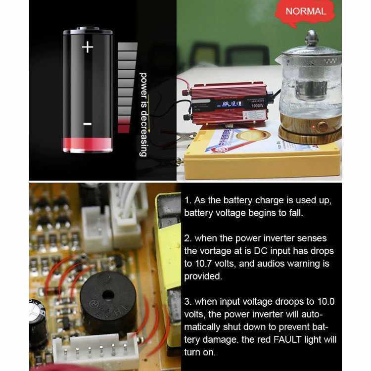 Carmaer Car Power Inverter DC 12V to AC 220V with LED Display - SDB-500A