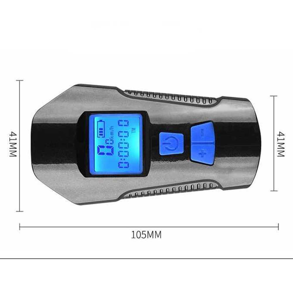 TaffSPORT Lampu Klakson Sepeda LCD Waterproof+Speedometer XA-585