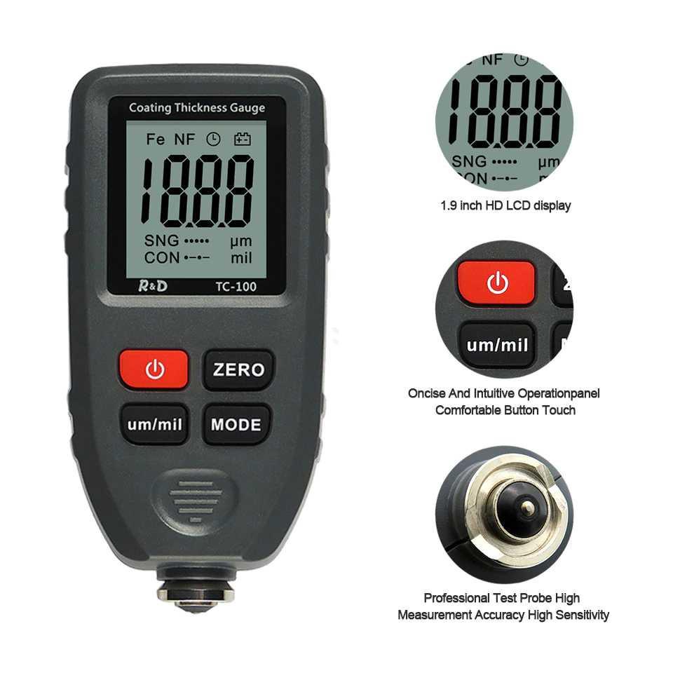 R&amp;D Tester Ketebalan Cat Mobil Coating Thickness Gauge - TC100