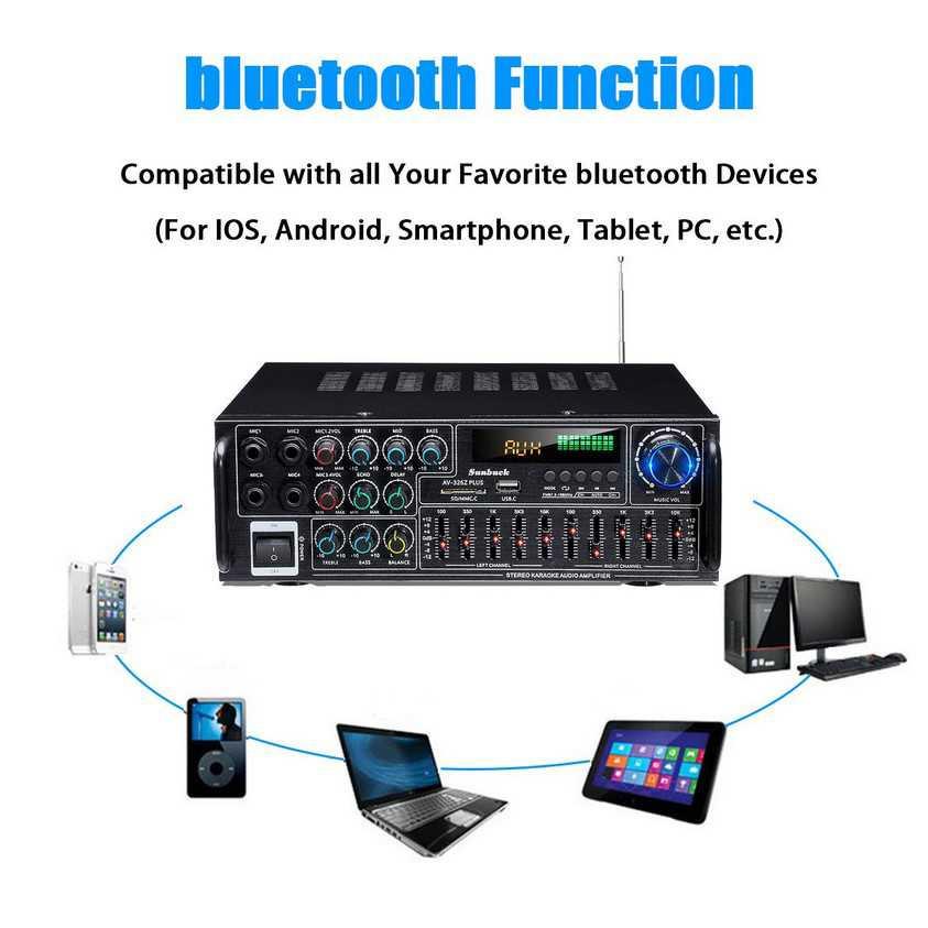 Sunbuck Audio Amplifier Bluetooth EQ Karaoke FM 2000W V-326Z PLUS