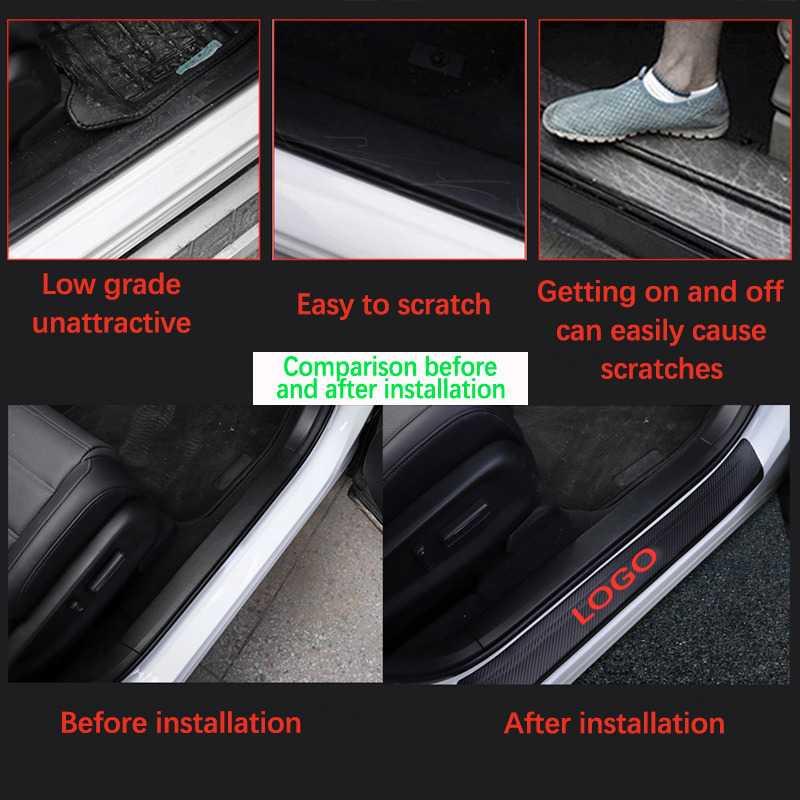 OUYORCAR Stiker Mobil Vinyl Anti Scratch Carbon Fiber 4PCS - TAA800