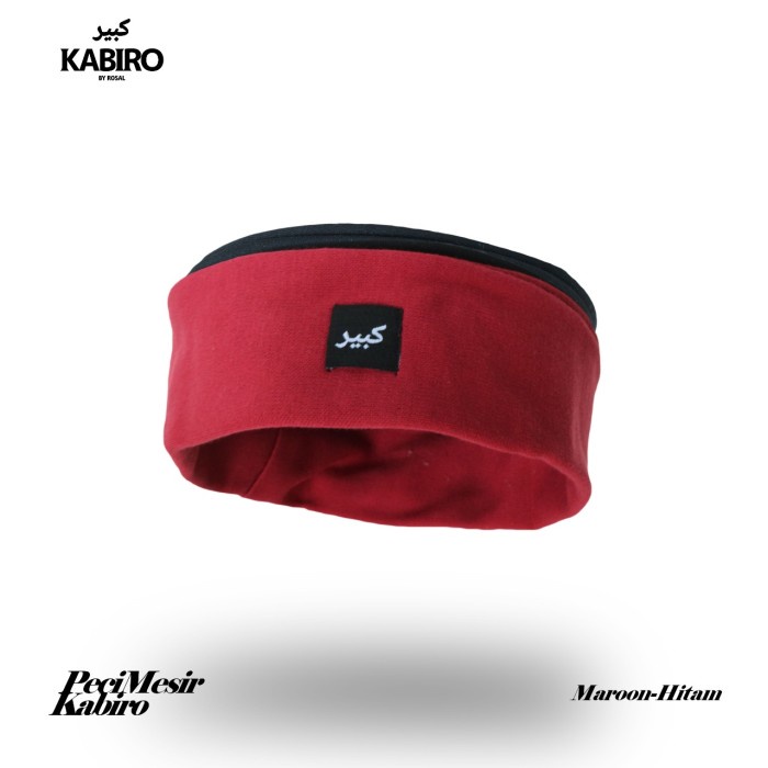 KABIRO Peci Mesir JUMBO Dewasa Big Size - Maroon Hitam (C1N3) Polos Peci Imamah Taiban Terlaris Kopi