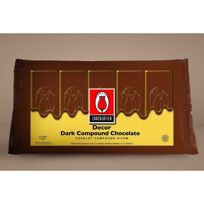 

TULIP DARK CHOCOLATE COMPOUND DECOR 1KG KHUSUS GOJEK DAN GRAB