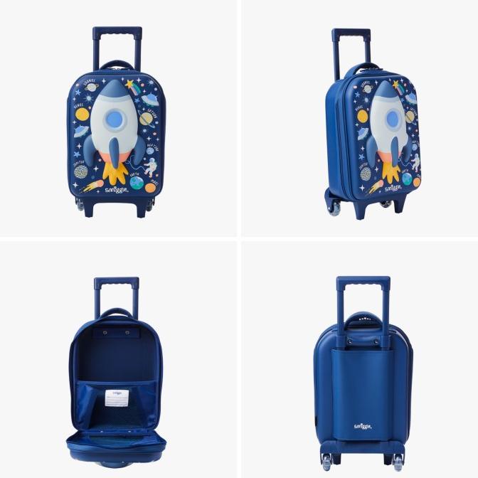 Smiggle Trolley Bag Dino T-Rex Grey Tas Koper Troli Original Asli