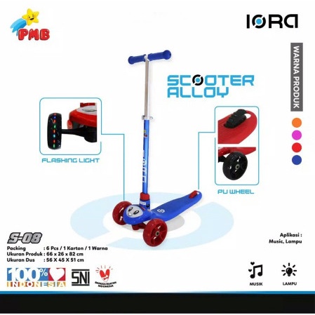 Skuter Anak Otoped Roda 3 Pmb Toys S08 Sekuter Balita Cowok Cewek Sni  Blue (Z2J5) Dual Pedal Murah Rem Tangan Original Mainan Anak Z2T6 Skuter Led Lampu Terbaru Promo Terlaris Scooter Otoped Listrik Rem Dan Bell Bisa Dilipat Cod Kickboard Sepeda Dudu