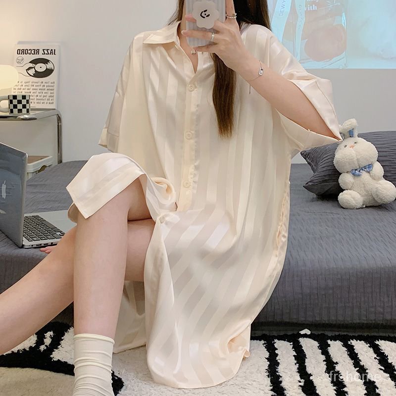 [COD]baju tidur wanita satin premium/Piyama lengan pendek sistem Jepang yang lucu dan imut dapat Satin Lingerie Dress dengan dikenakan di