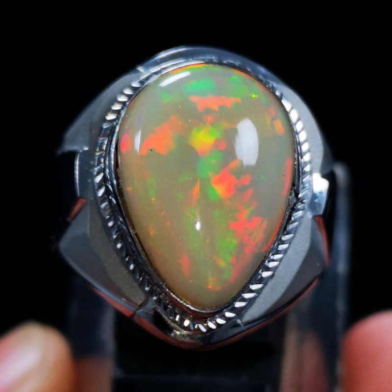 TOP QUALITY BATU CINCIN PERMATA KALIMAYA SUSU CRYSTAL TOP JARONG ASLI NATURAL RING MONEL SIAP PAKAI